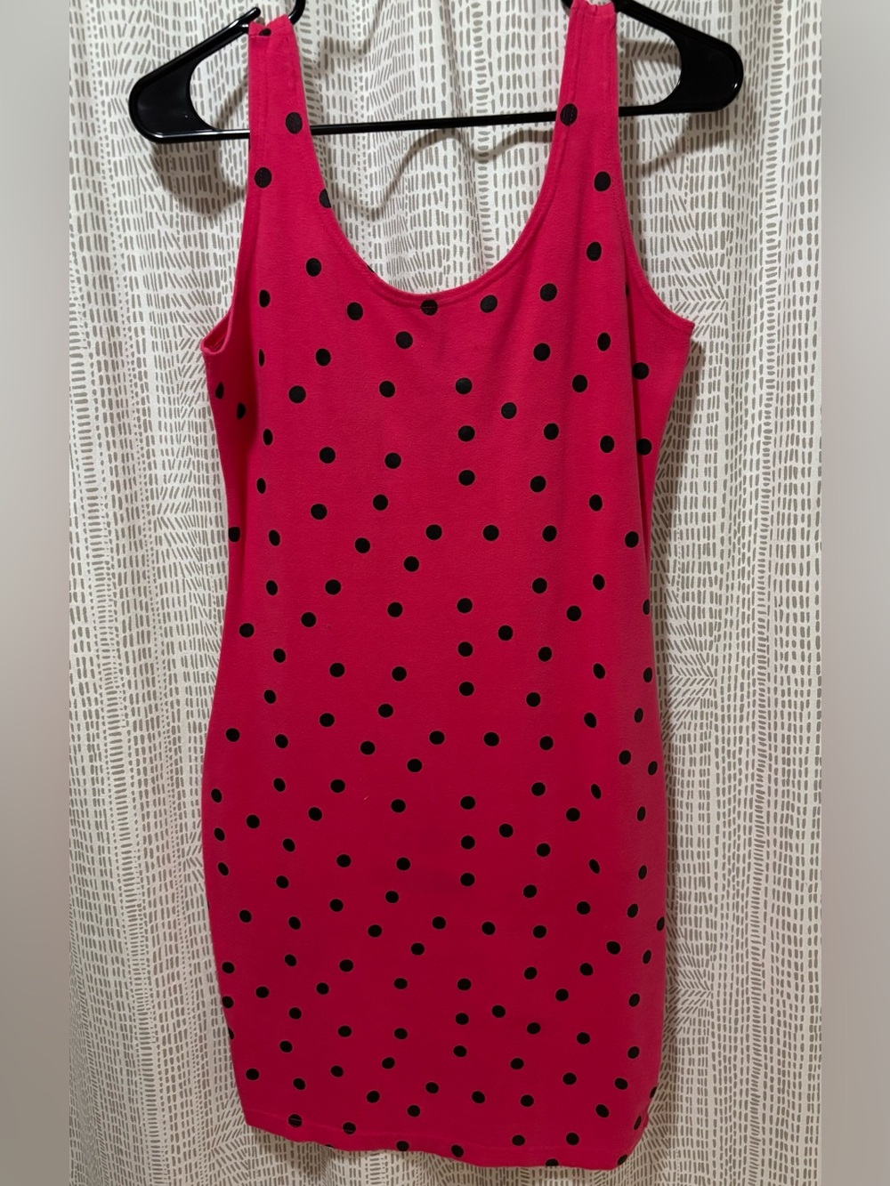 Polka dot pink tank dress